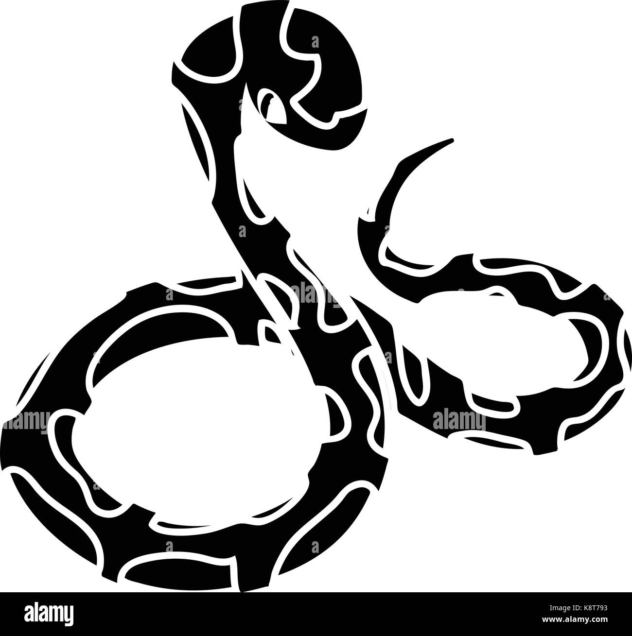 Serpent boa, l'icône de style simple. Illustration de Vecteur