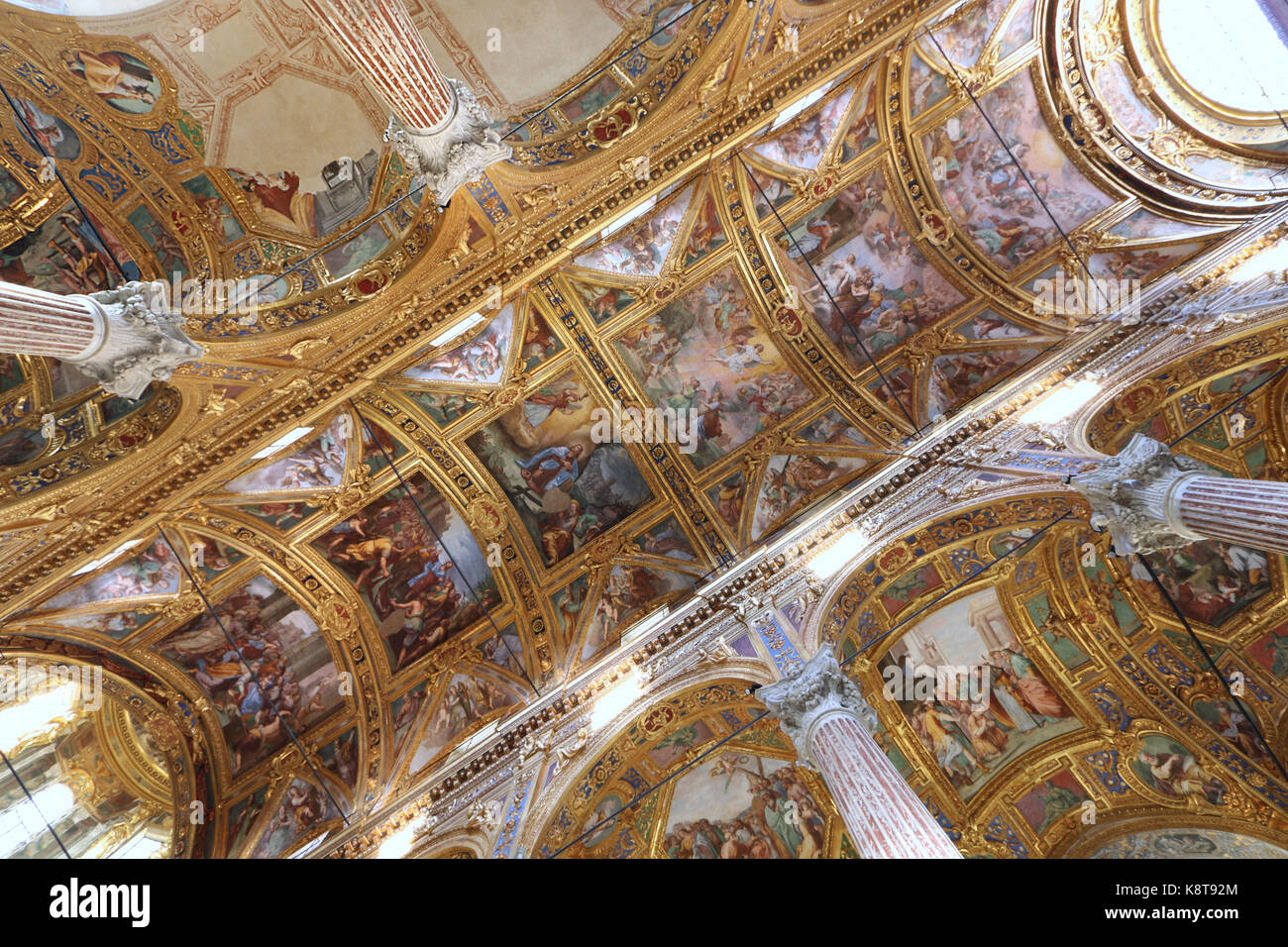 Church (église, intérieur) de Santissima Annunziata del Vastato, Gênes, Ligurie, Italie. Banque D'Images