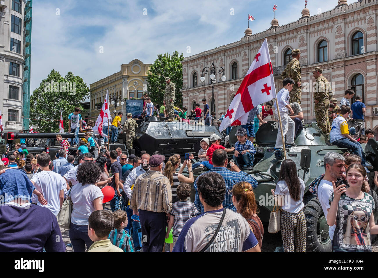Tbilissi, Géorgie, l'Europe de l'Est - commémorations de l'indépendance le 26 mai 2015 à la place de la liberté. Banque D'Images