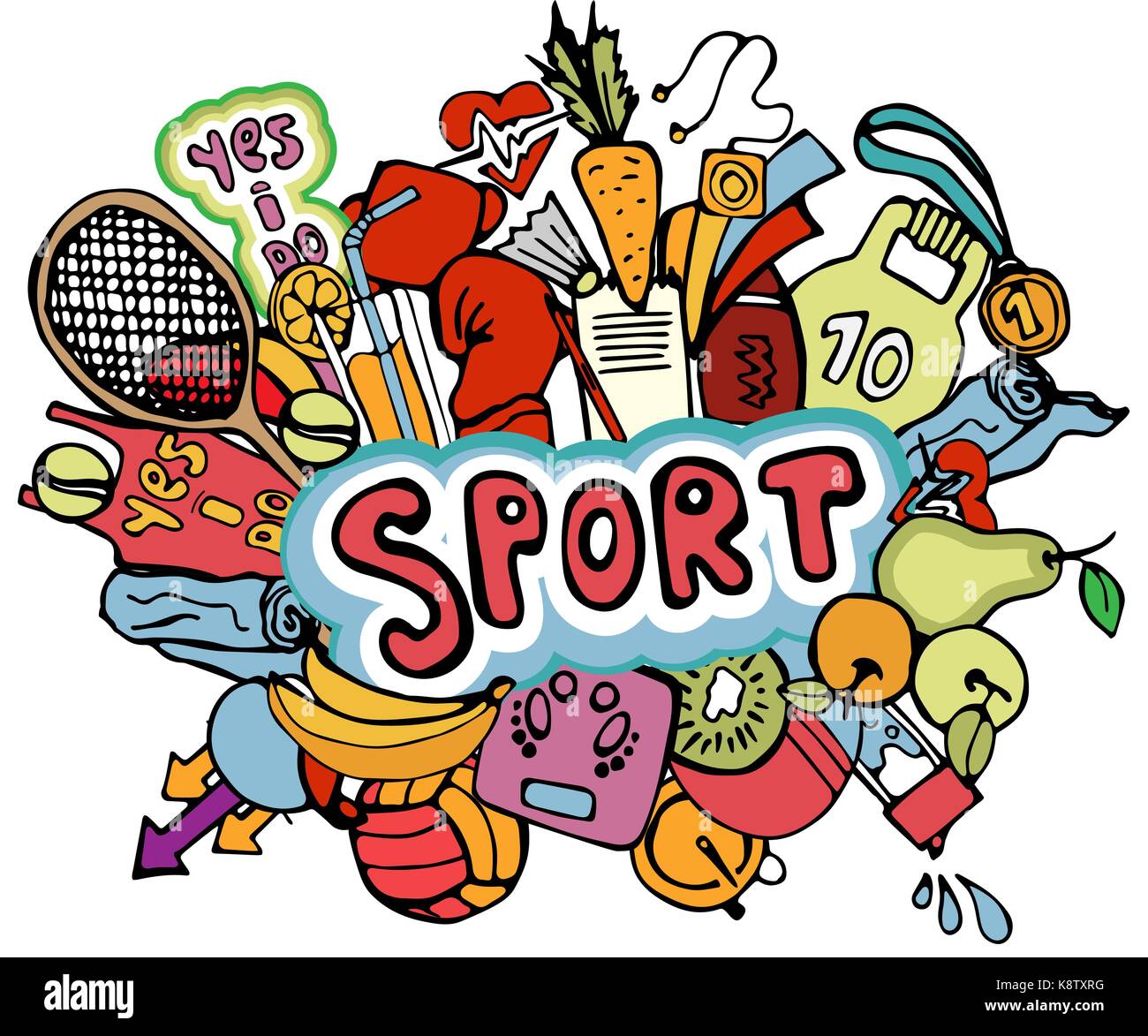 Ic ne Dessin Main Sports Et Des l ments Dans Une Composition Pour 