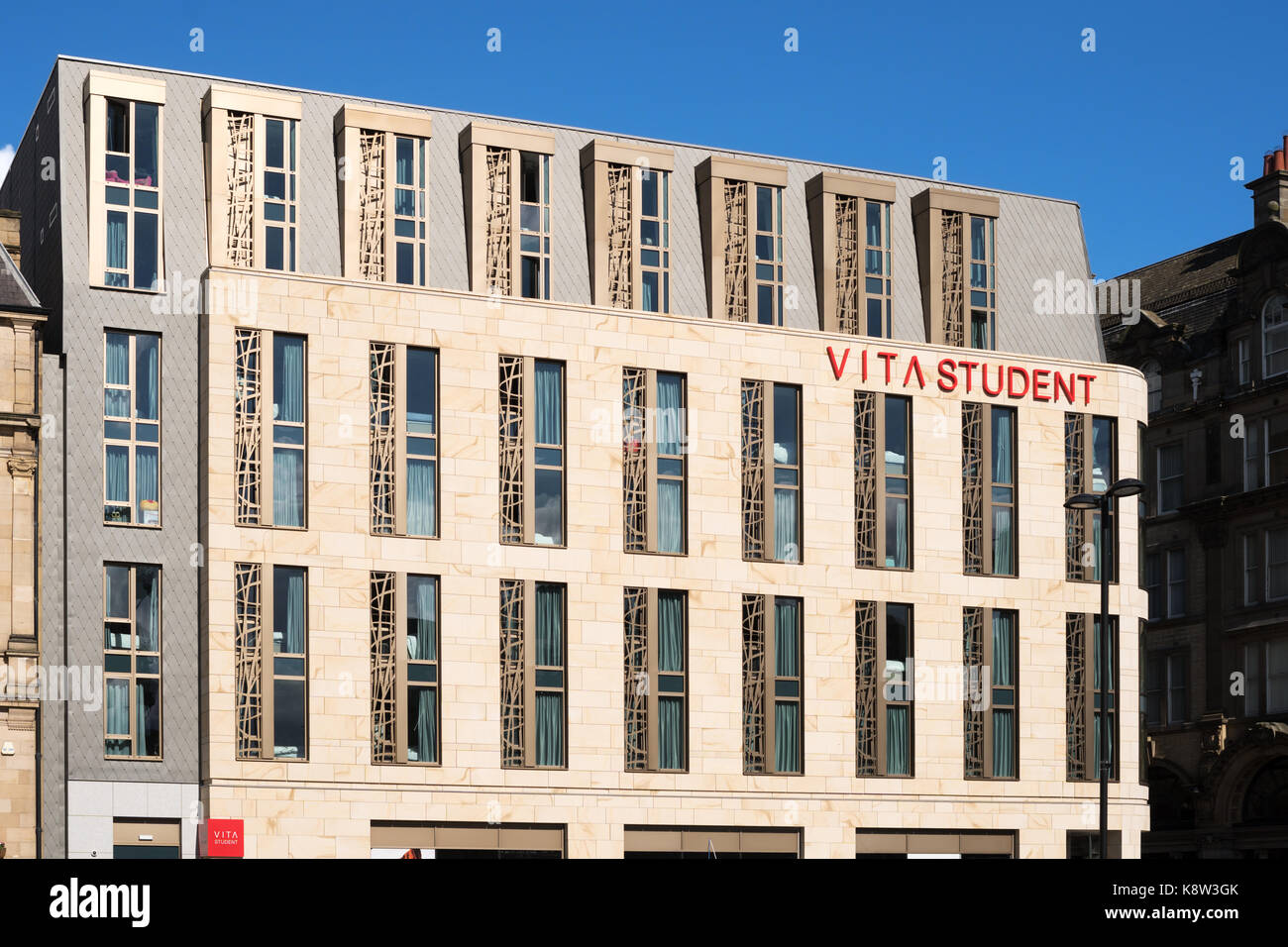 Nouveau bâtiment pour l'hébergement des étudiants, en étudiant Vita Westgate Road, Newcastle, Angleterre du Nord-Est, Royaume-Uni Banque D'Images