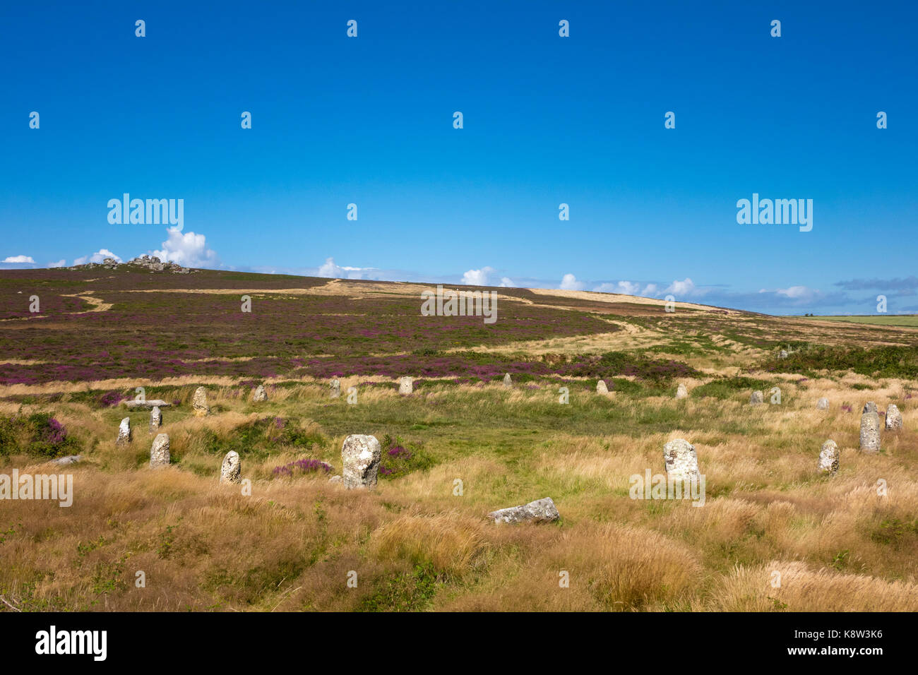 Tregeseal, Moyen-Orient, préhistorique, stone circle Banque D'Images