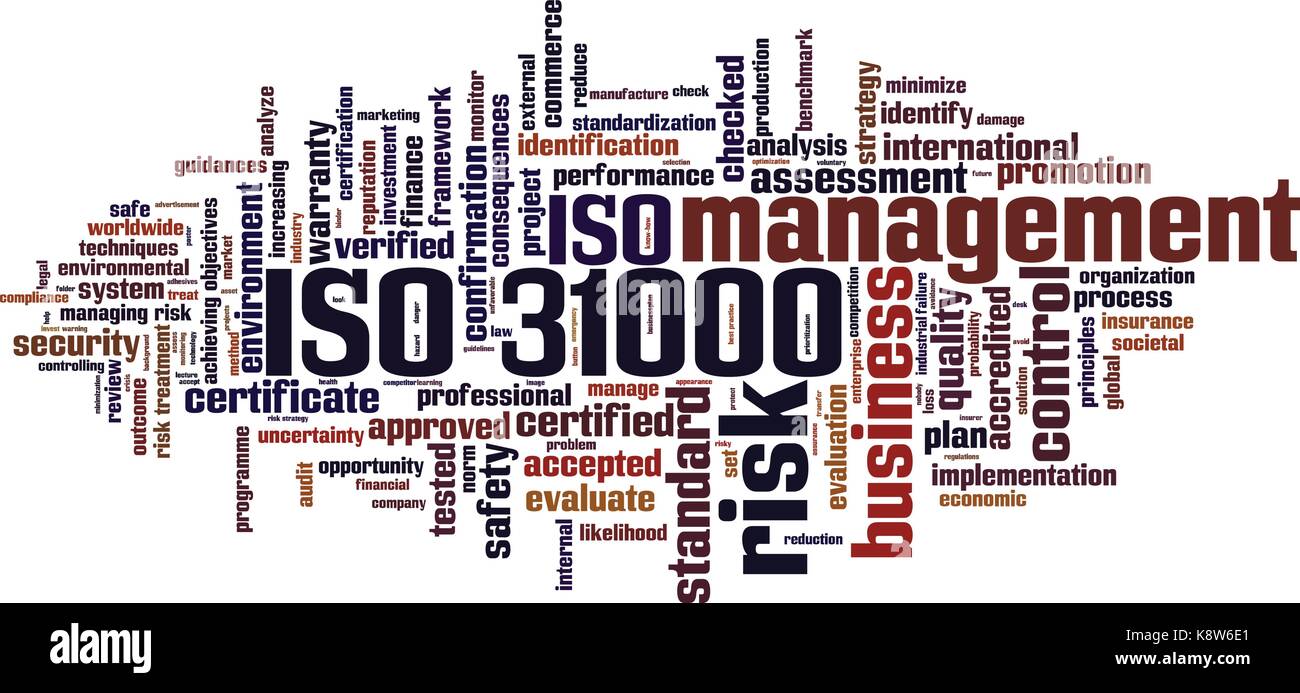 Iso 31000 mot concept cloud. vector illustration Illustration de Vecteur