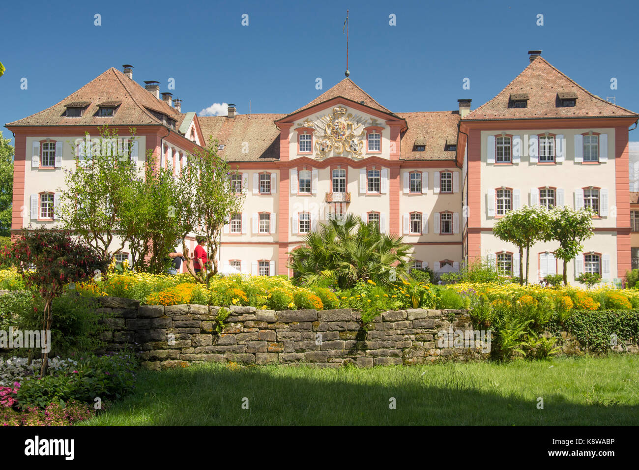 Schloss mainau dans son jardin agence immobilière sur l'île de Mainau, sur le lac de Constance (Bodensee), le sud de l'Allemagne Banque D'Images