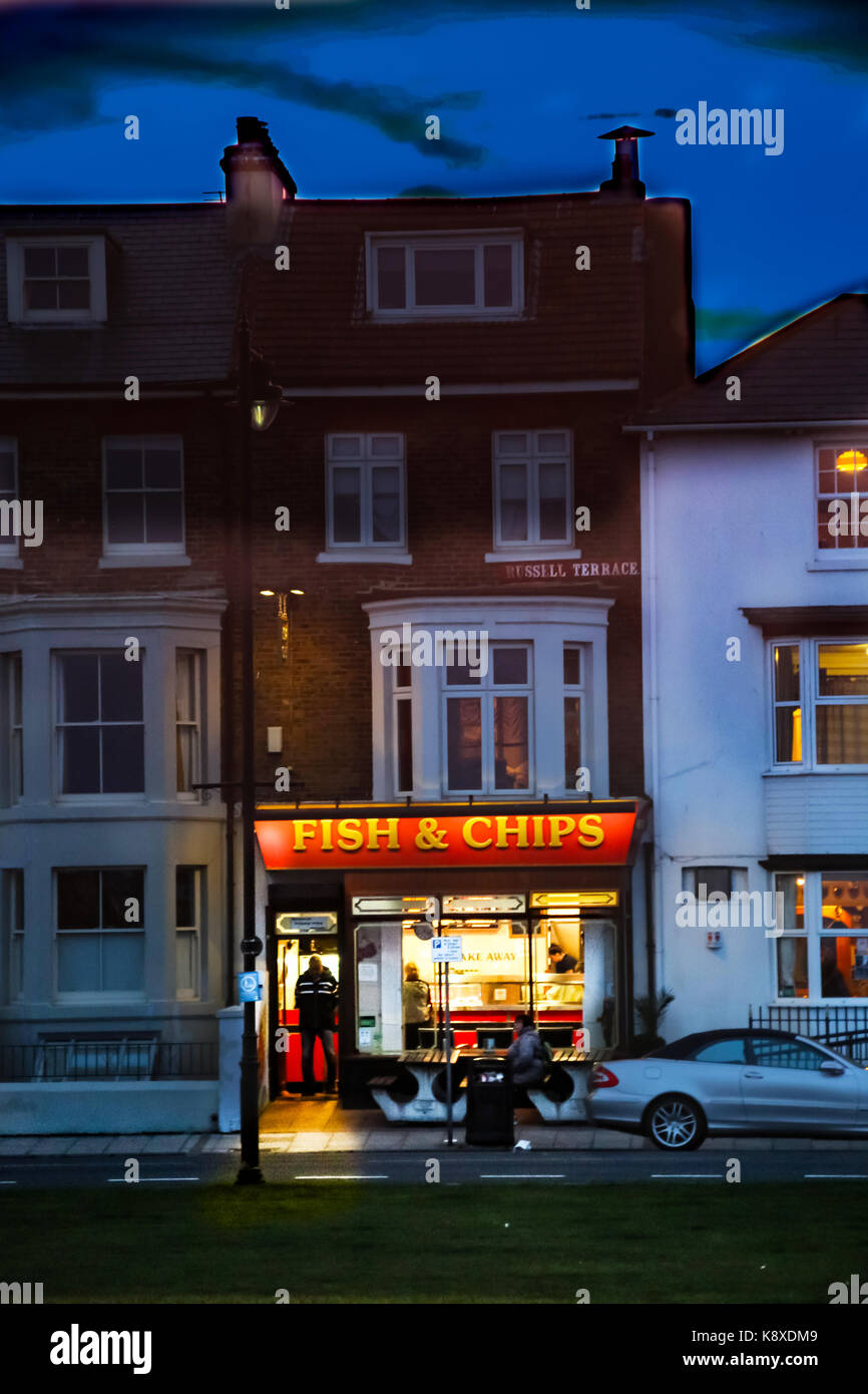 Le strand fish and chips, walmer Banque D'Images