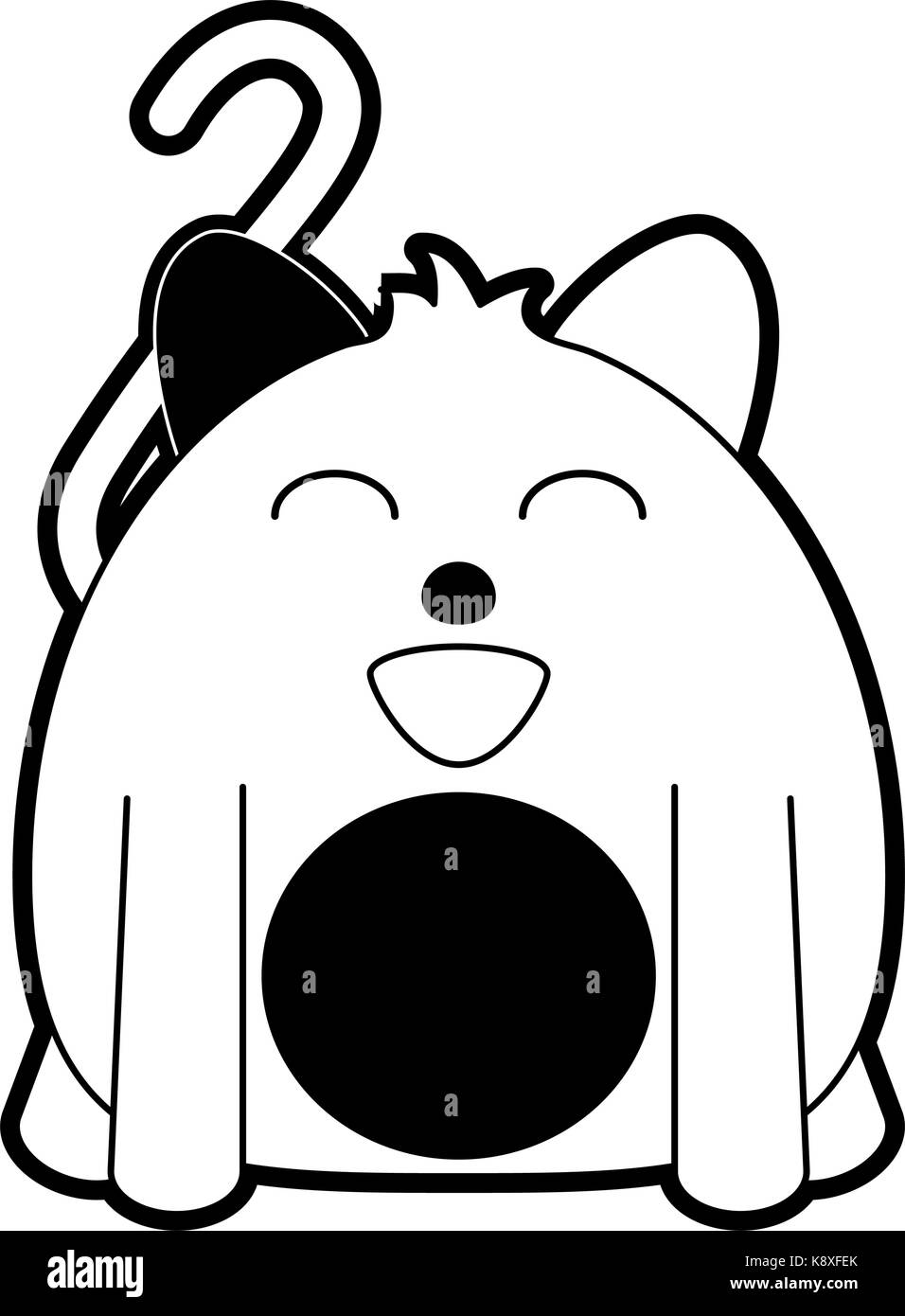 Fat Cat Cartoon droit Illustration de Vecteur