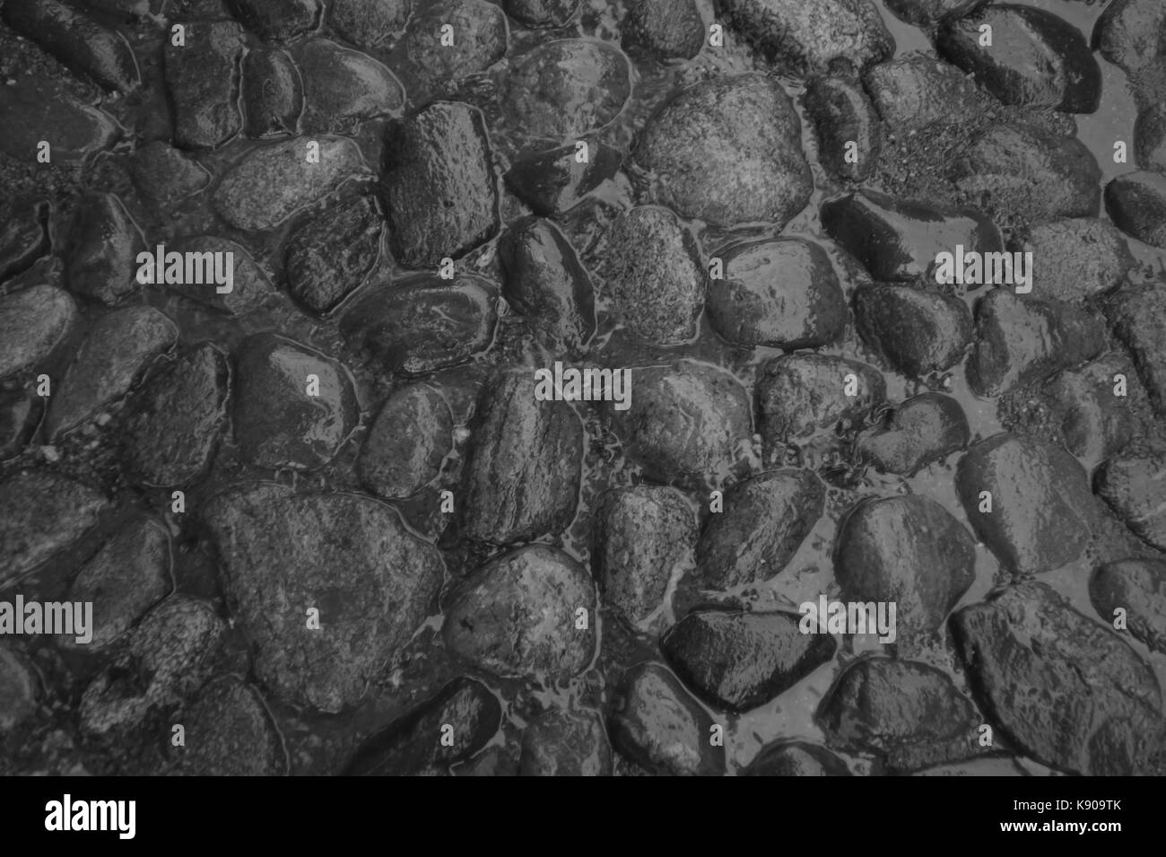 Stone Road cobble texture background Banque D'Images