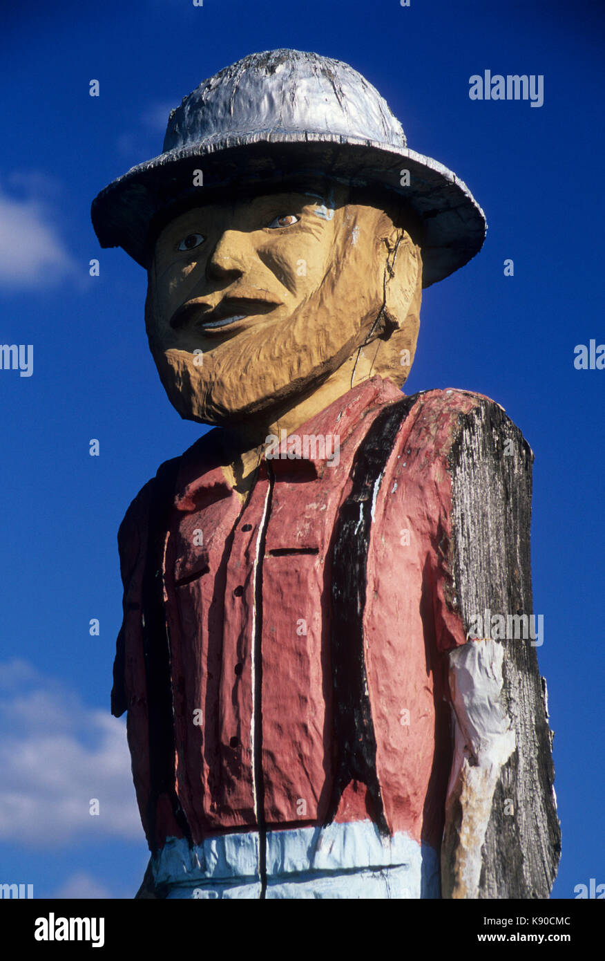 Chainsaw sculpture, Musée de Linn est, Sweet Home, Oregon Banque D'Images