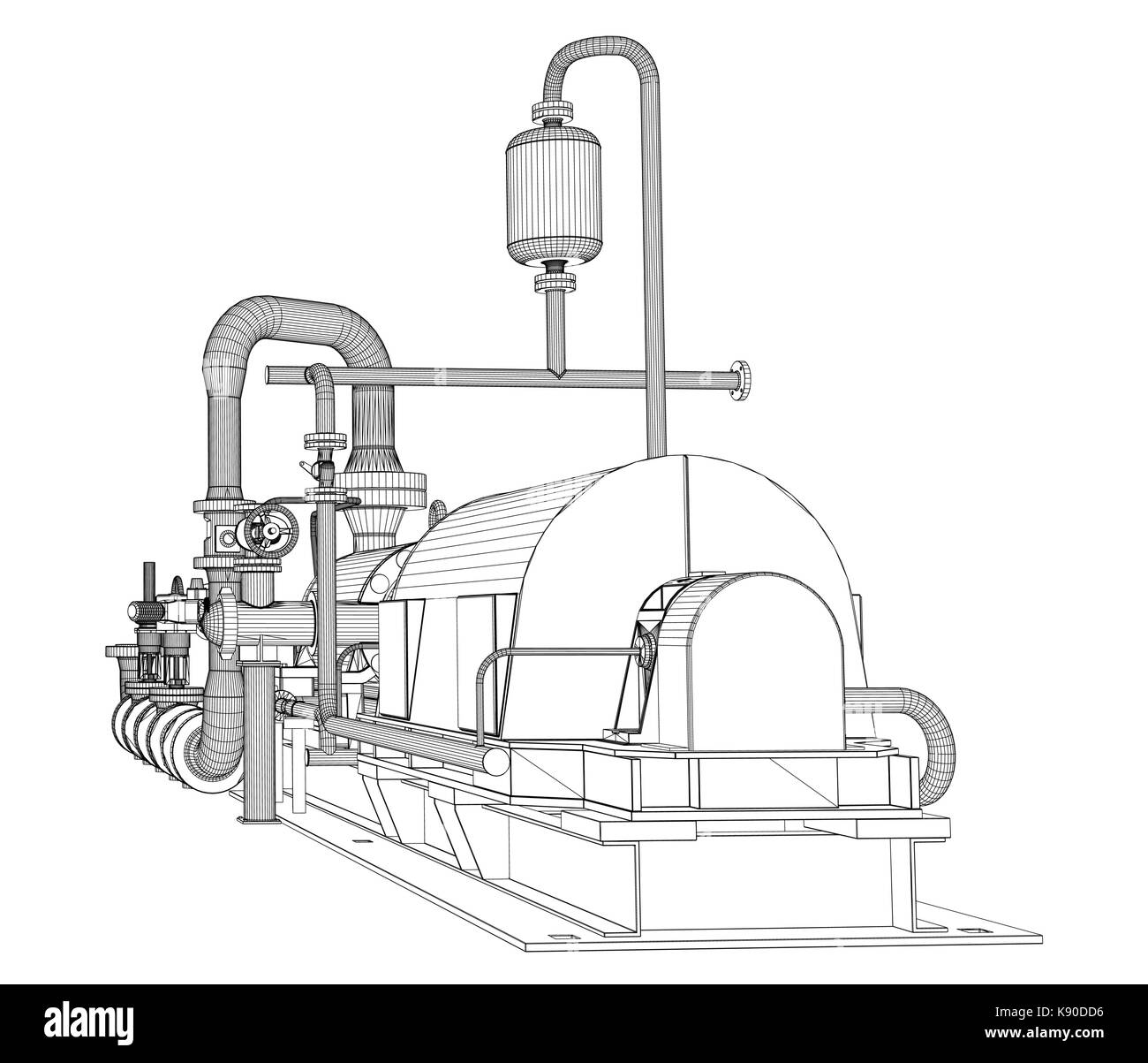 Pompe industrielle en fil de fer Illustration de Vecteur