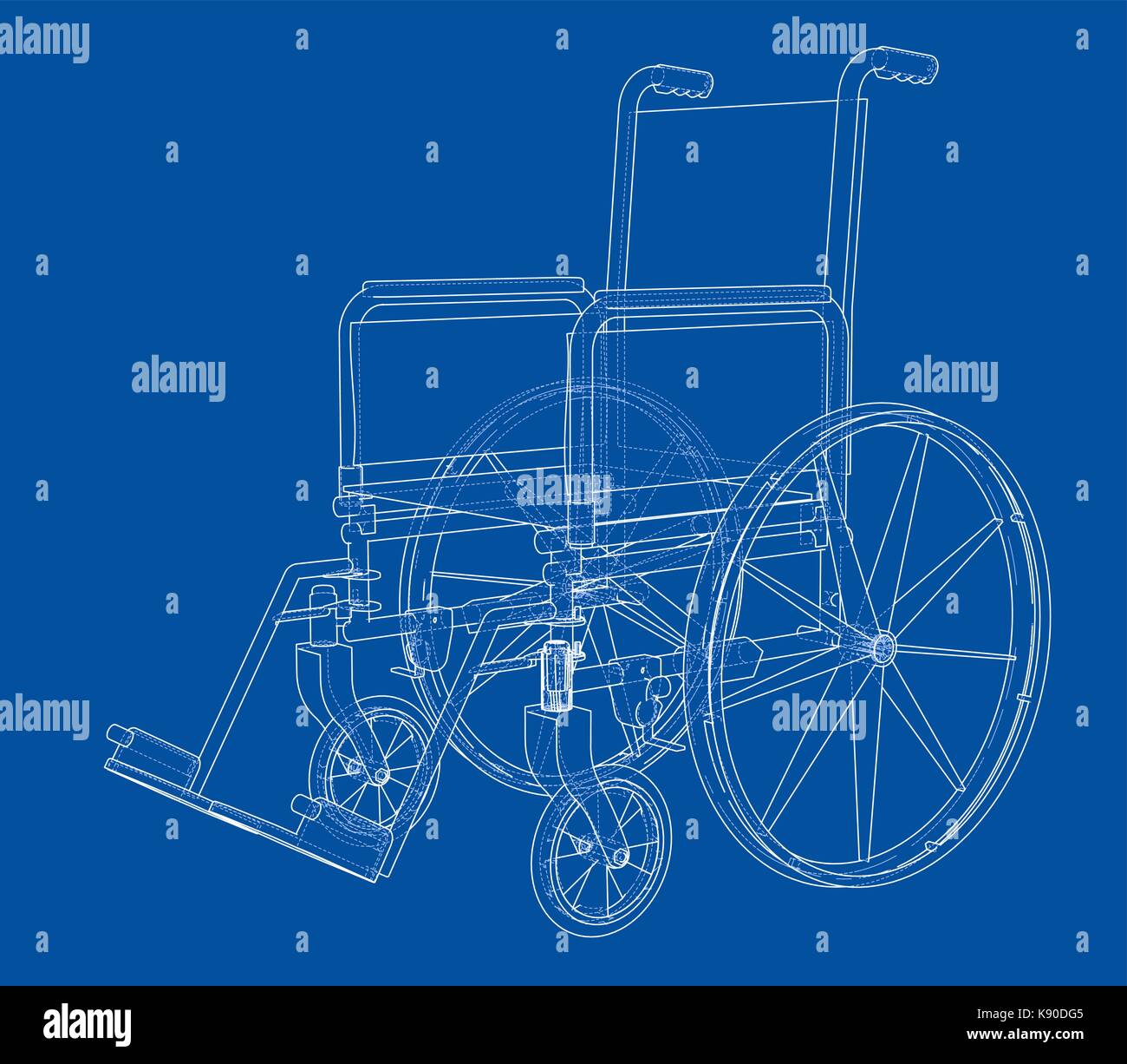 Croquis de fauteuil roulant. vector Illustration de Vecteur