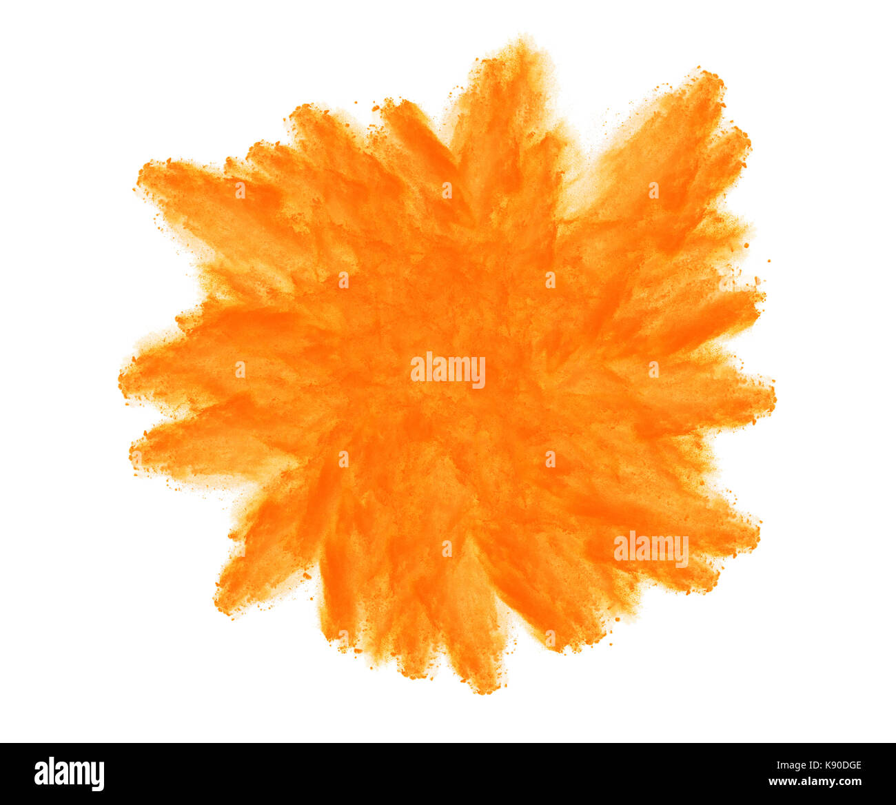 Poudre colorée jeu explosion isolé sur fond blanc Banque D'Images