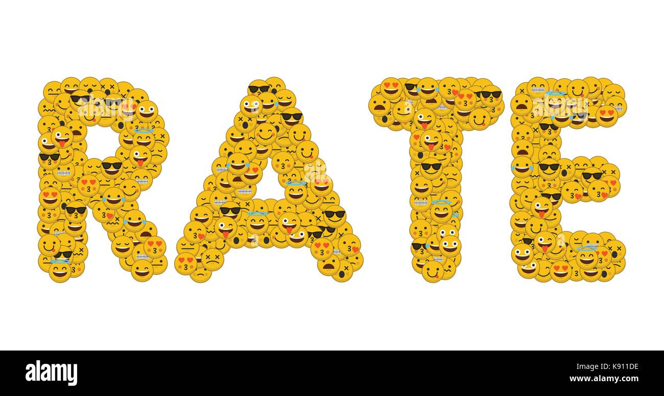 Le taux de mots écrits en caractères emoji médias sociaux smiley Banque D'Images