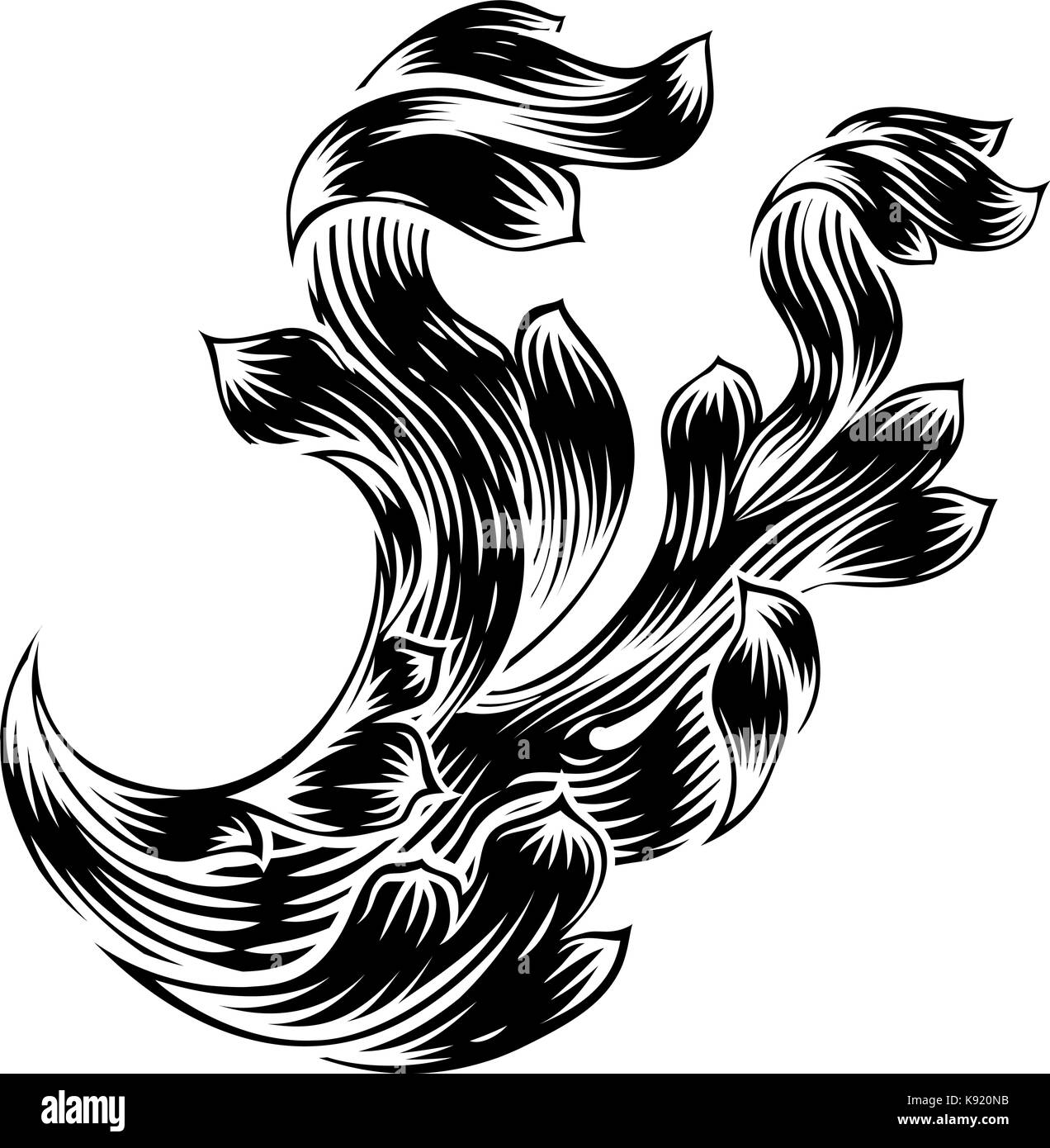 Faites défiler l'héraldique en filigrane floral design Illustration de Vecteur