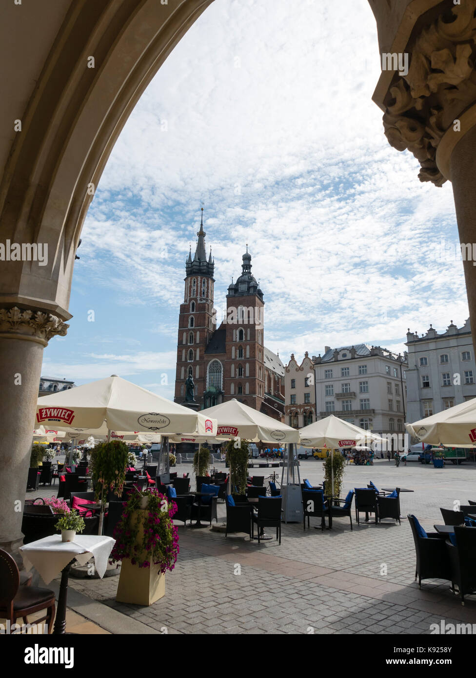 Grand'Place (Rynek Głowny) Vieille ville, Cracovie, Pologne. Banque D'Images