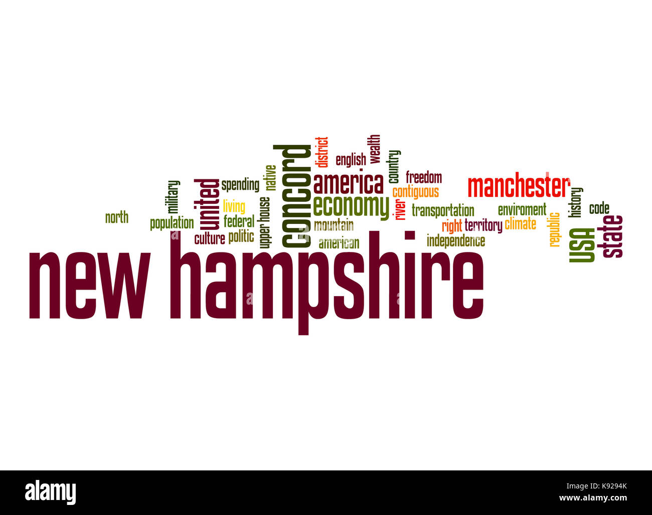 New Hampshire Nuage de mots Banque D'Images