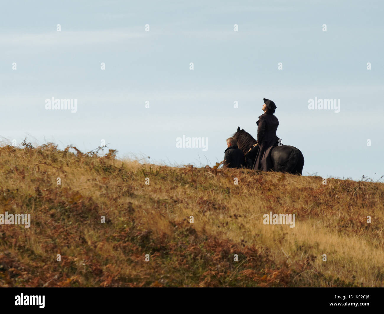 Poldark pour tournage série 42018 porthgwarra cove, 18 septembre, 2017, Cornwall, UK. Banque D'Images