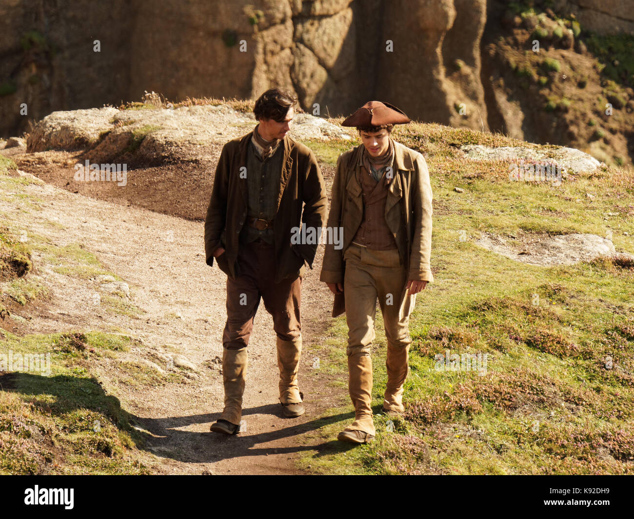 Poldark pour tournage série 42018 porthgwarra cove, 18 septembre, 2017, Cornwall, UK. Banque D'Images