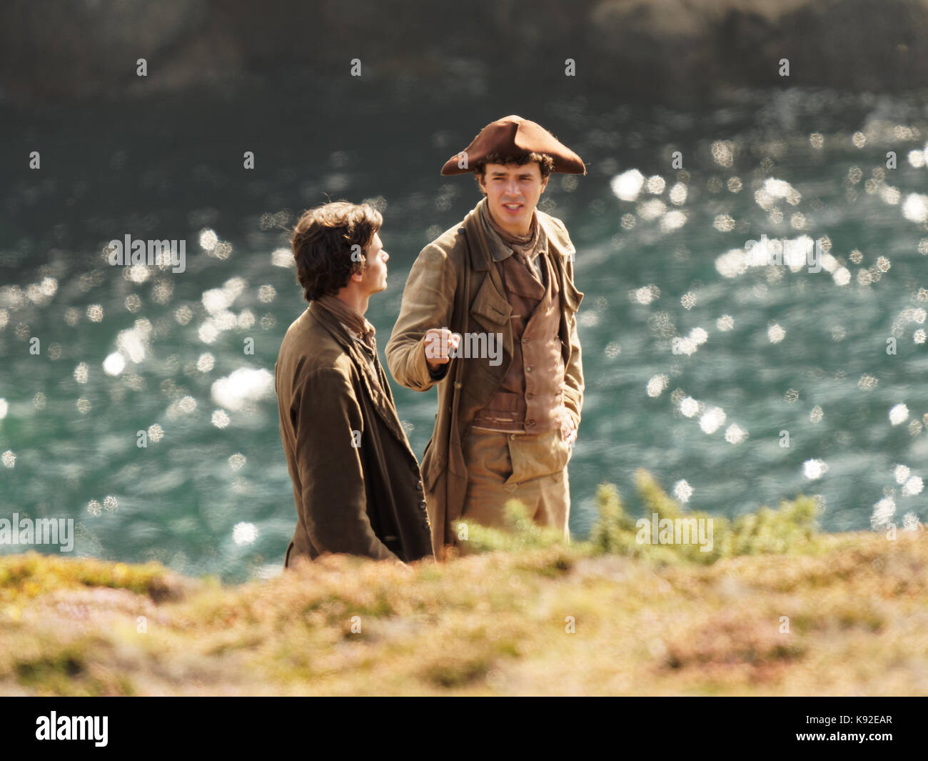 Poldark pour tournage série 42018 porthgwarra cove, 18 septembre, 2017, Cornwall, UK. Banque D'Images