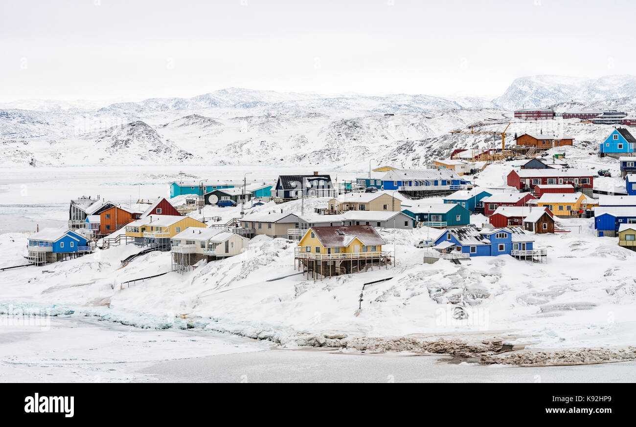 La ville d'Ilulissat, Groenland ouest Banque D'Images