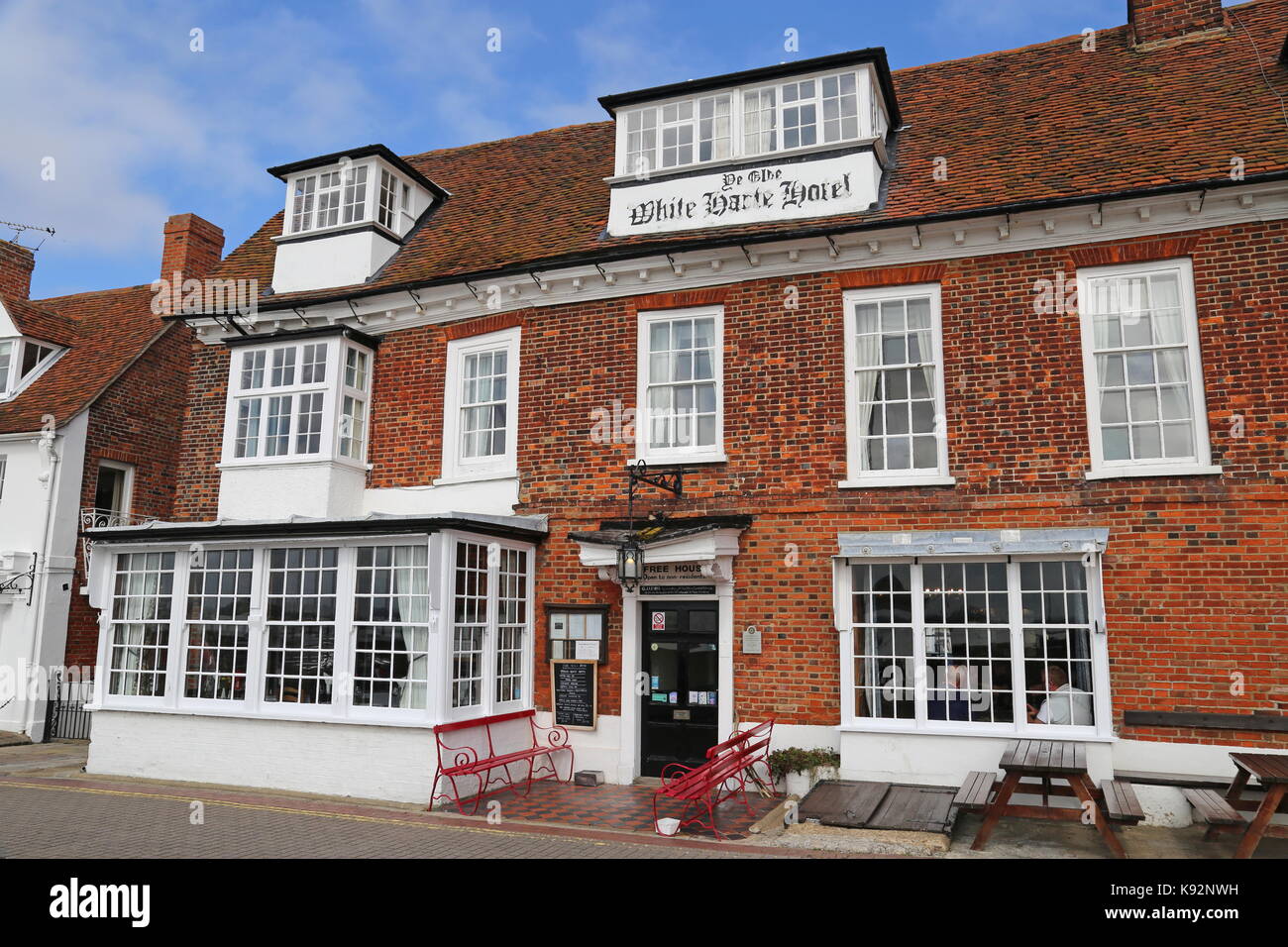 L'hôtel Ye Olde White Harte, le quai, Burnham-on-Crouch, Maldon, Essex, Angleterre, Grande-Bretagne, Royaume-Uni, UK, Europe Banque D'Images