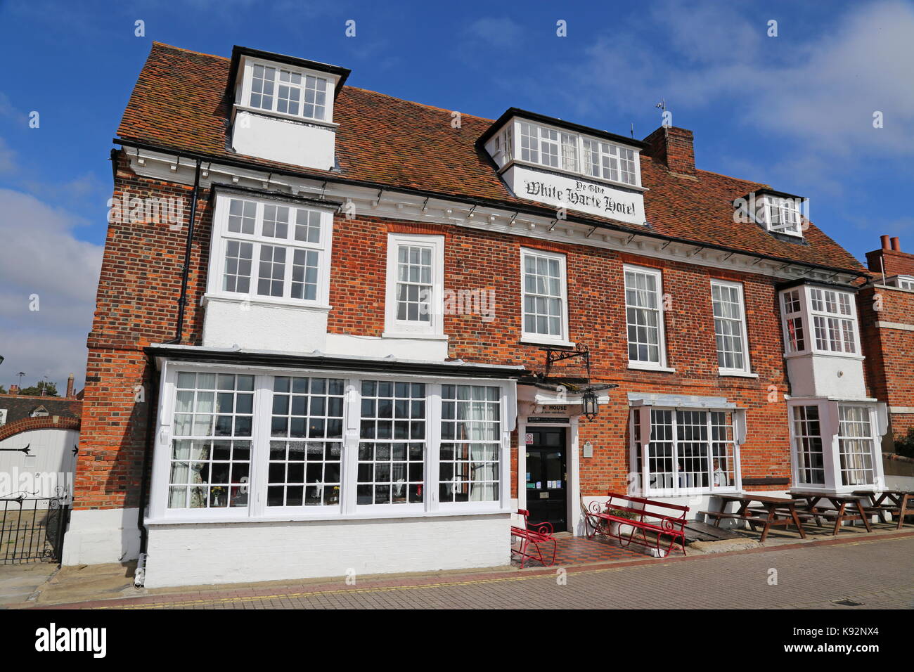 L'hôtel Ye Olde White Harte, le quai, Burnham-on-Crouch, Maldon, Essex, Angleterre, Grande-Bretagne, Royaume-Uni, UK, Europe Banque D'Images