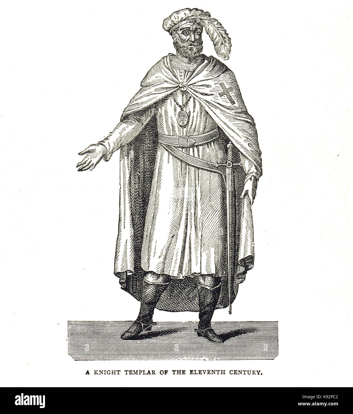 Un templier du 11e siècle Banque D'Images