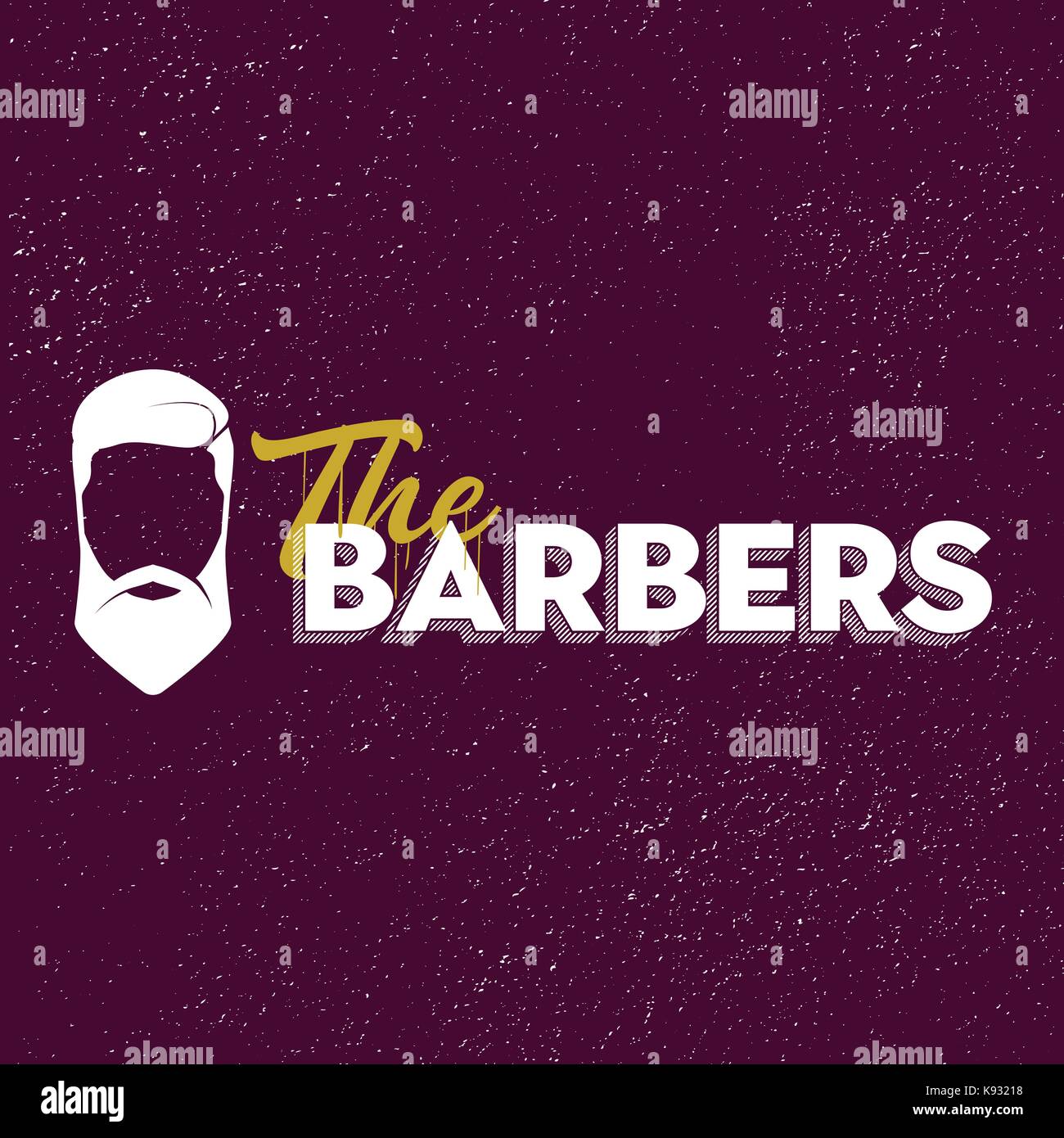 Les barbiers signer avec logo homme cheveux, de la barbe et des moustaches silhouette. vector illustration. Illustration de Vecteur
