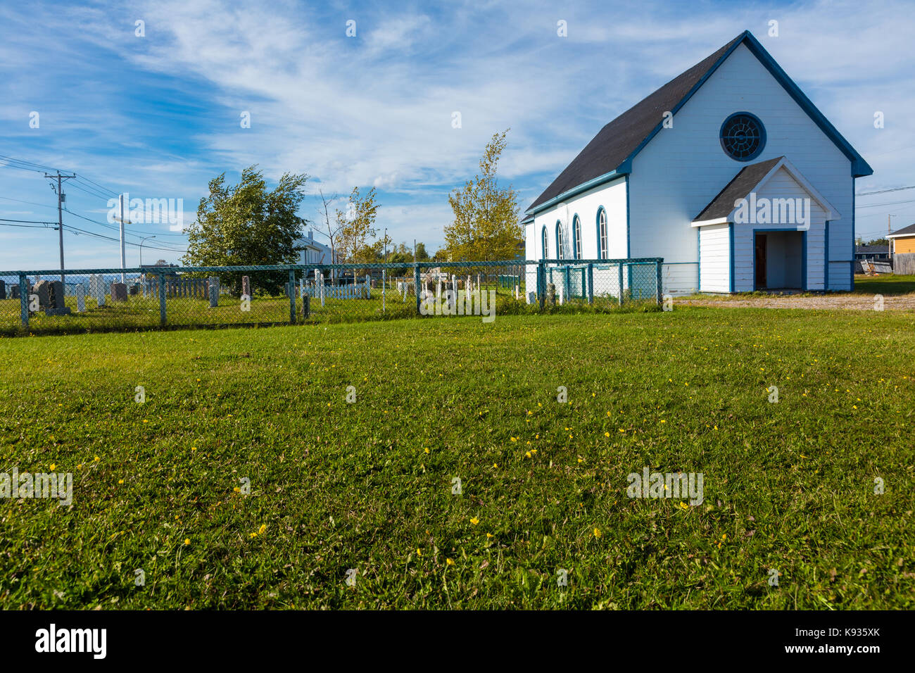 Une petite église en bois, Sept-Îles, Canada Banque D'Images