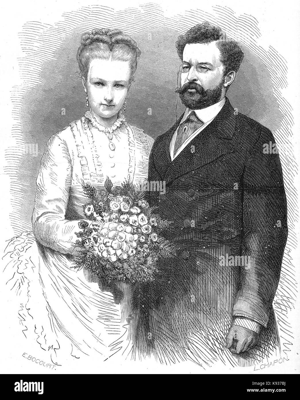 La princesse Louise de Belgique et le prince Philippe de Saxe Cobourg Gotha Kohary Banque D'Images