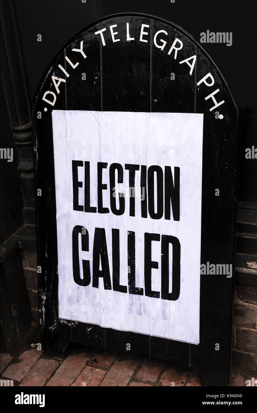 Blists Hill, replica billboard pour le Daily Telegraph, des élections. Banque D'Images