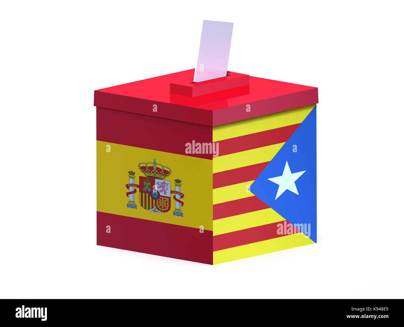Illustration de l'urne électorale espagnole Catalogne 3d Banque D'Images