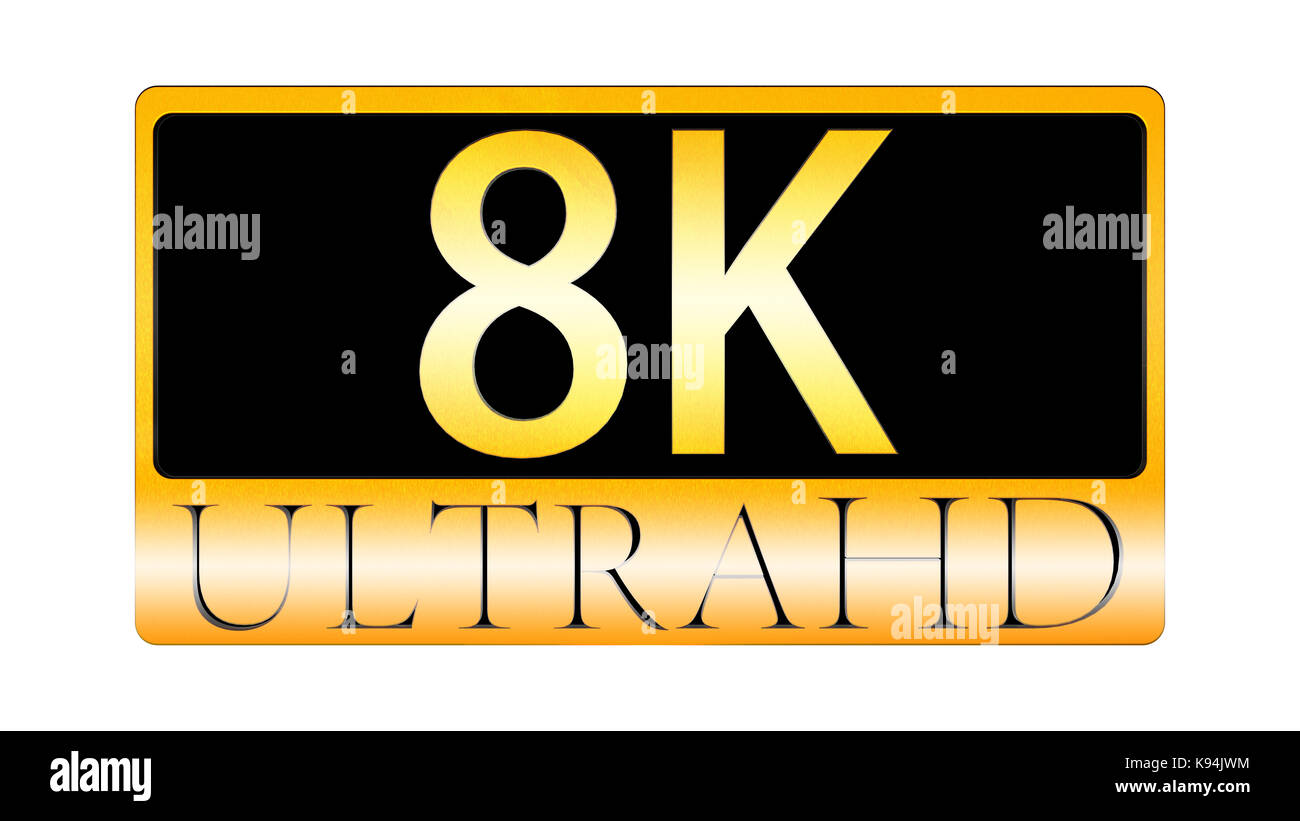 Le rendu 3D de belle vue de l'icône 8K Ultra HD Banque D'Images