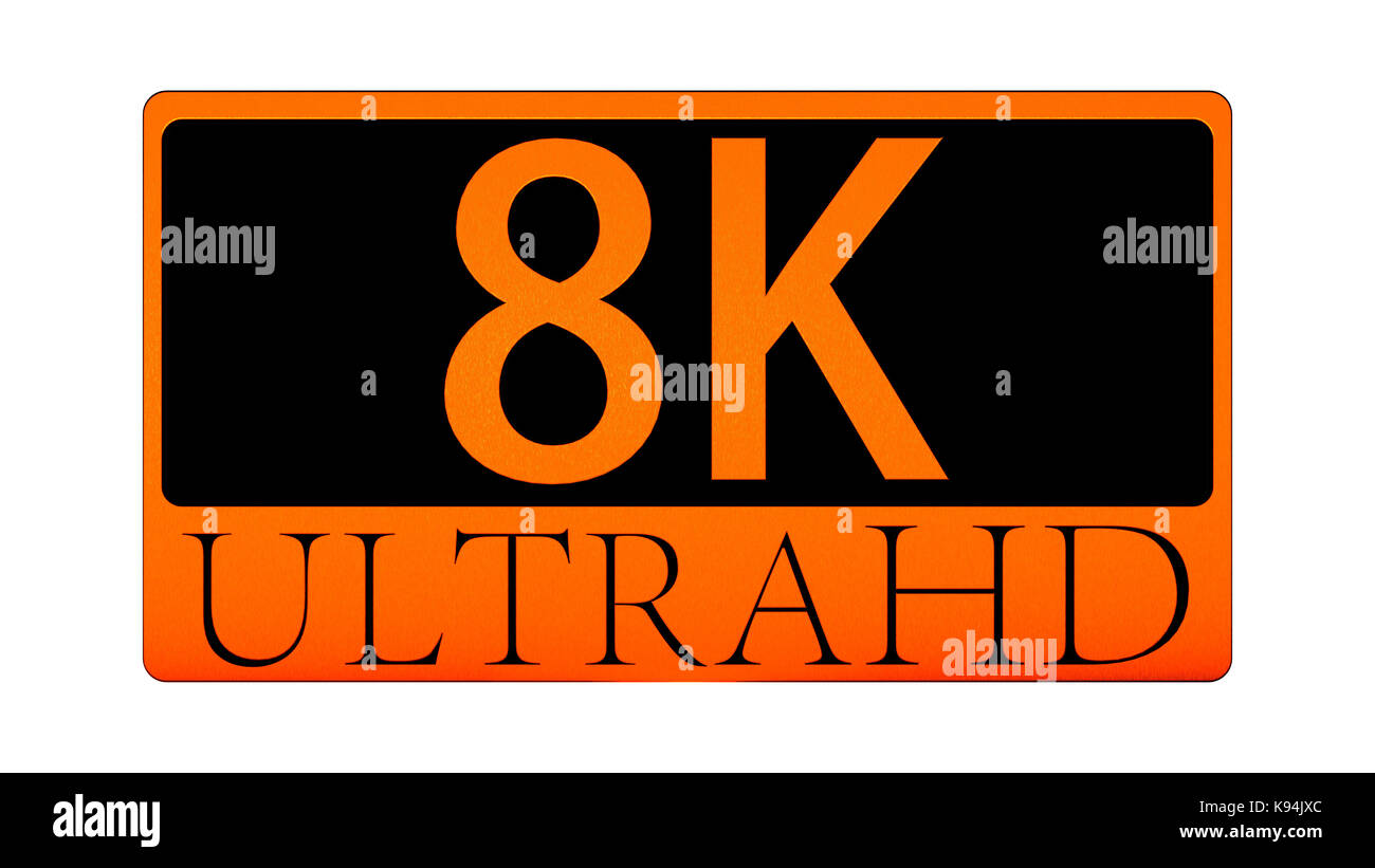 Le rendu 3D de belle vue de l'icône 8K Ultra HD Banque D'Images