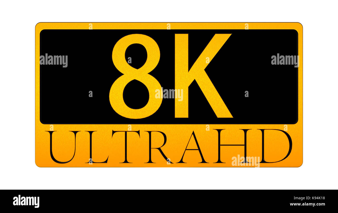 Le rendu 3D de belle vue de l'icône 8K Ultra HD Banque D'Images