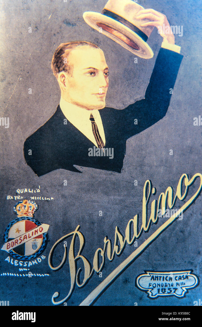 Italie Piémont alessandria affiche ancienne usine de chapeaux Borsalino  Photo Stock - Alamy