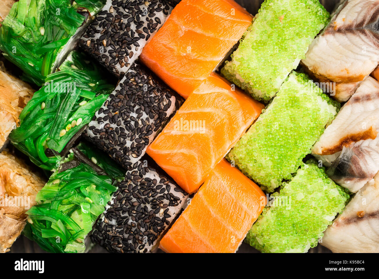 Rouleaux de sushi close up Banque D'Images