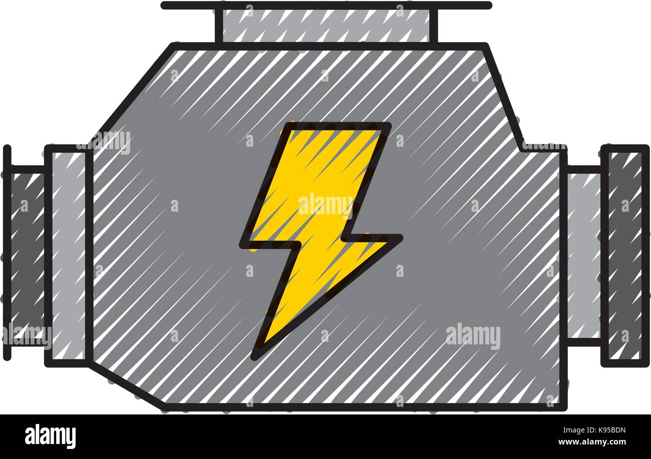 Puissant moteur carburateur voiture symbole de la machine Illustration de Vecteur
