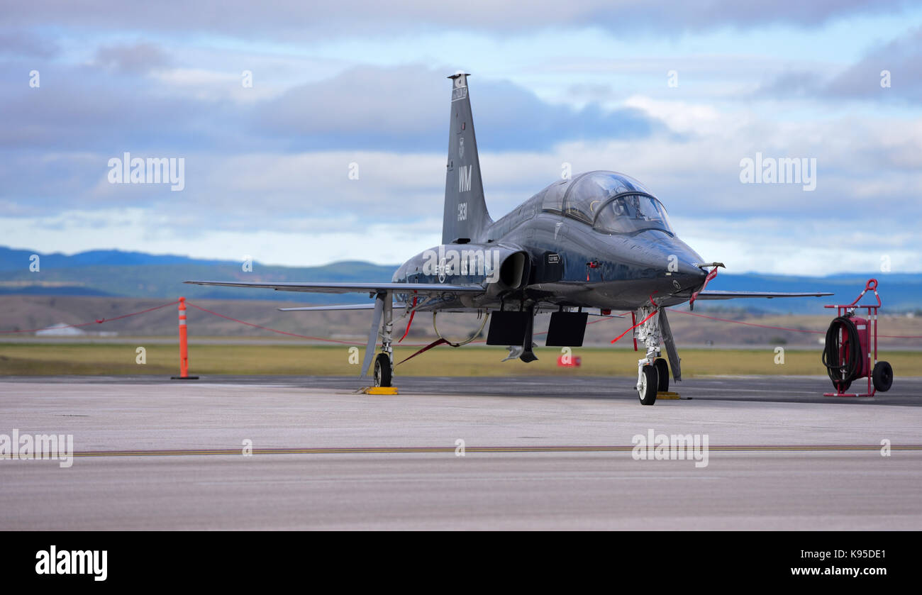 Un T-38 Talon de Whiteman Air Force Base, MO, s'affiche sur la piste au cours d'une journée d'appréciation de la Base de Ellsworth AFB, S.D., 16 septembre 2017. Banque D'Images