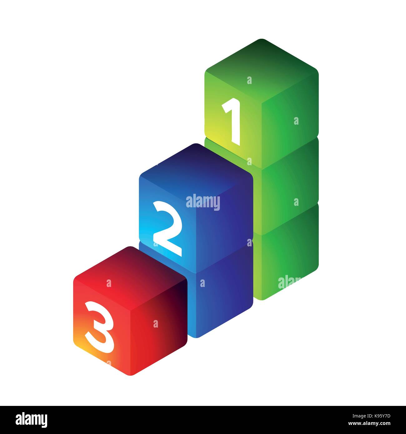 Podium cubes vecteur gagnants Illustration de Vecteur