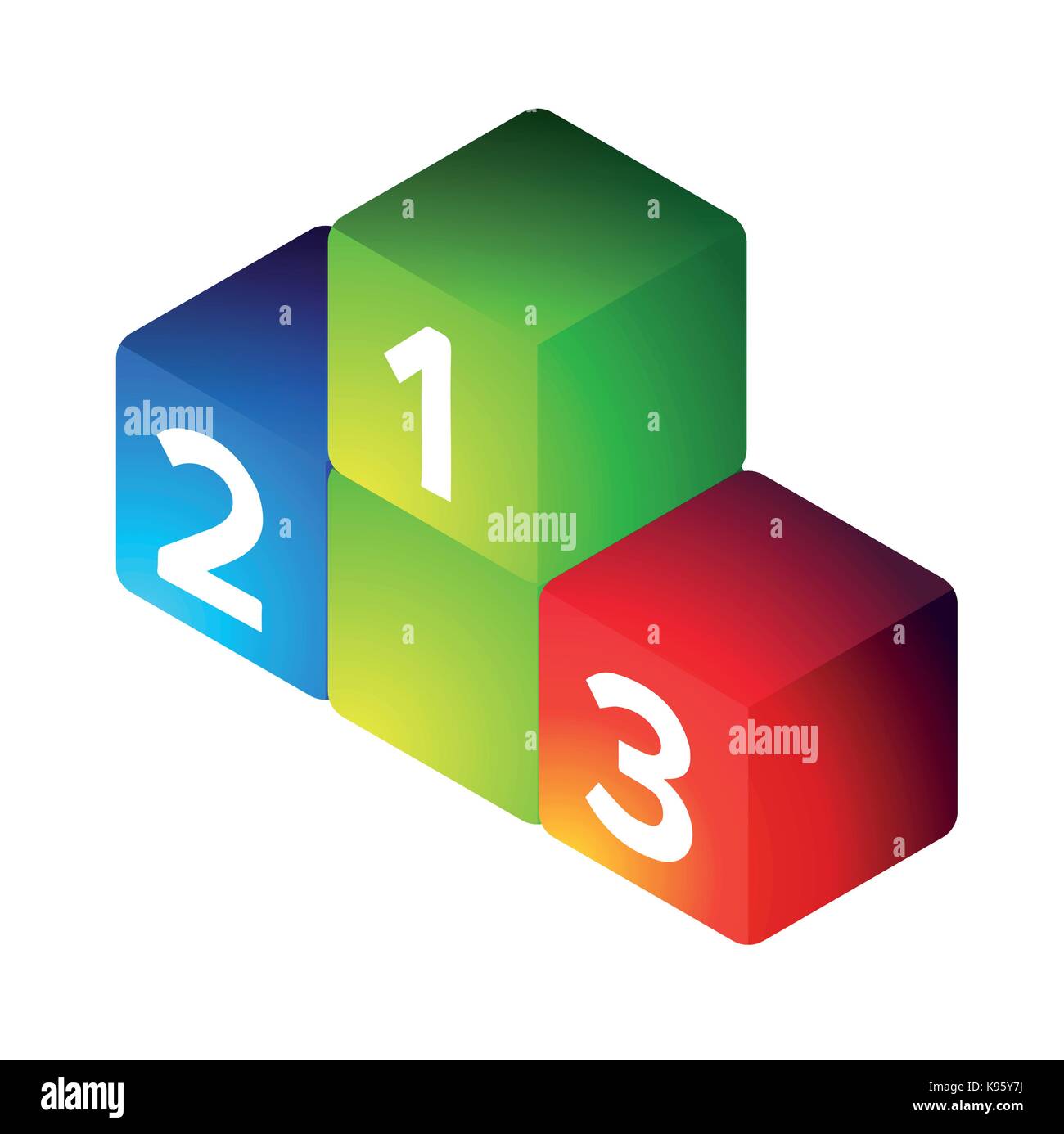 Podium cubes vecteur gagnants Illustration de Vecteur