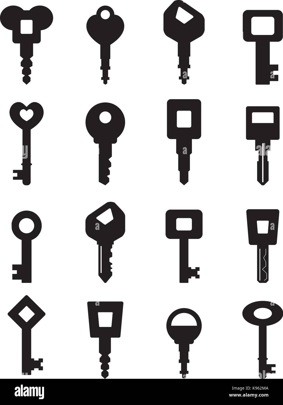 Key icon set Illustration de Vecteur