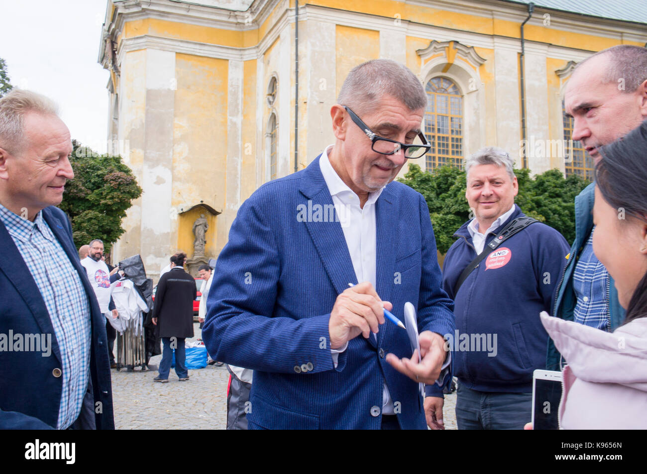 Andrej babis, pré-campagne électorale Banque D'Images