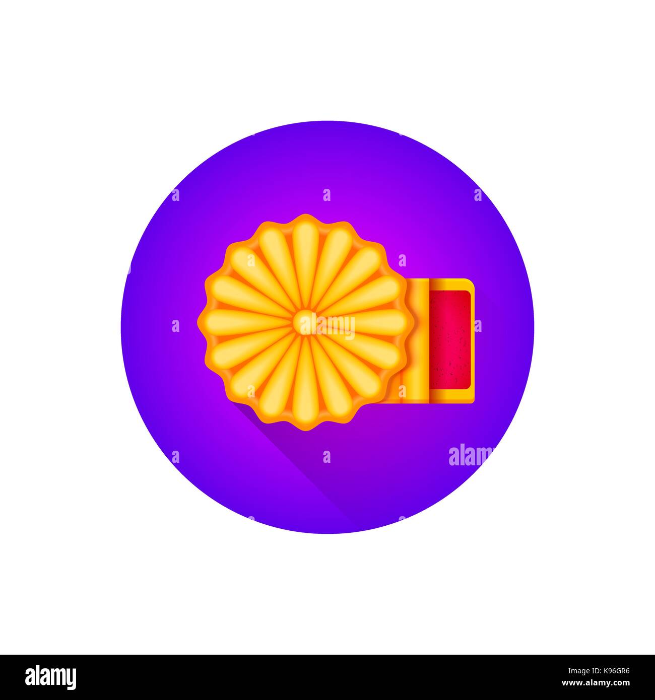 Vector mi-automne colorés traditionnels chinois festival dessert boulangerie mooncake illustration télévision design ombre violet rond Illustration de Vecteur