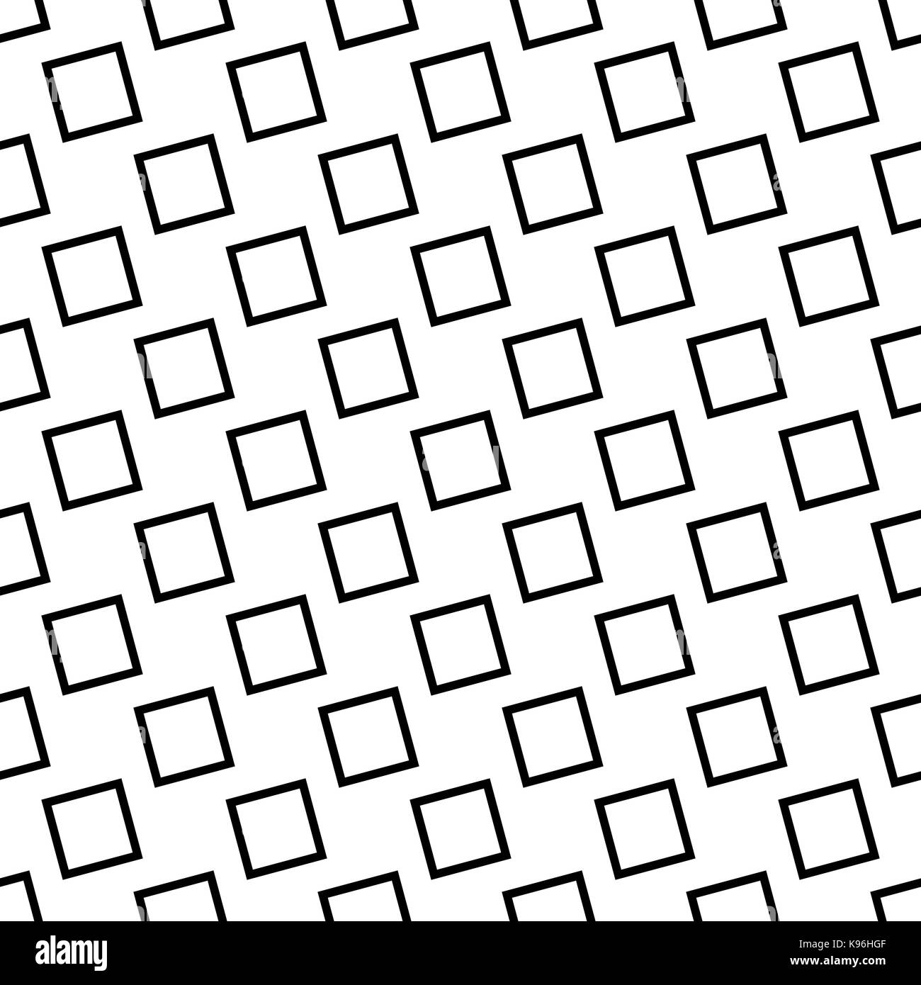 Motif carré géométrique uniforme monochrome - vector background design de places angulaire Illustration de Vecteur