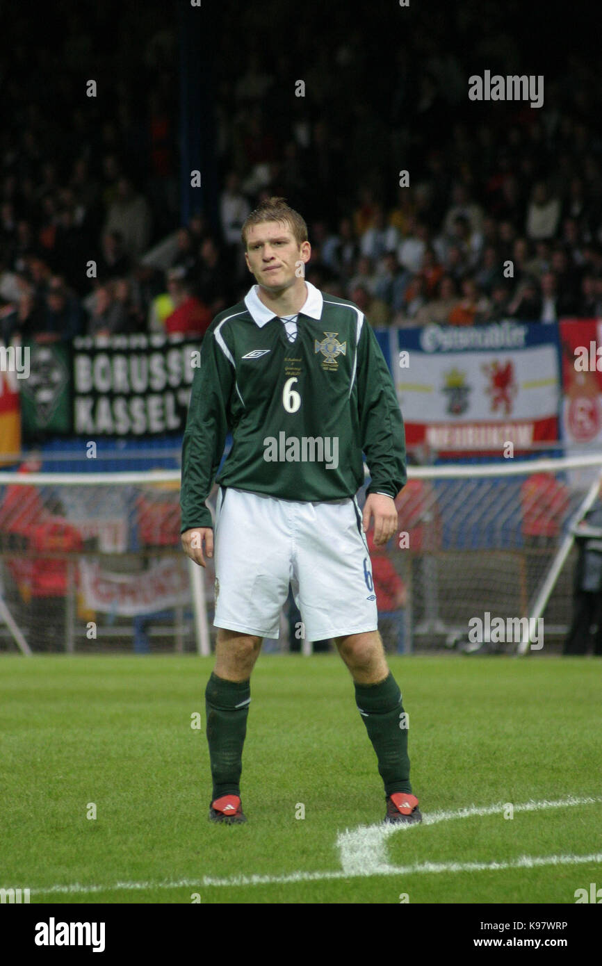 L'Irlande du Nord / allemagne à Windsor Park, Belfast, le 04 juin 2005. Steven Davis l'Irlande du Nord (6). Banque D'Images