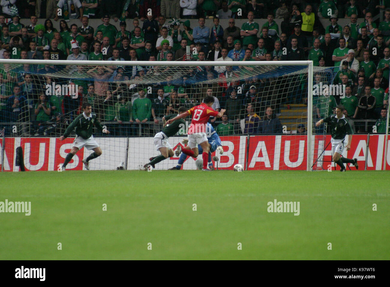 L'Irlande du Nord / allemagne à Windsor Park, Belfast, le 04 juin 2005. Michael Ballack, Allemagne (13). Banque D'Images