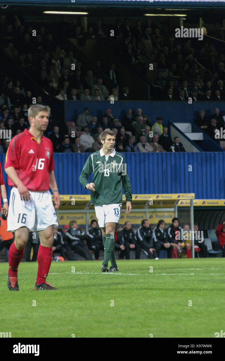 L'Irlande du Nord / allemagne à Windsor Park, Belfast, le 04 juin 2005. gareth mcauley l'Irlande du Nord (13). Banque D'Images