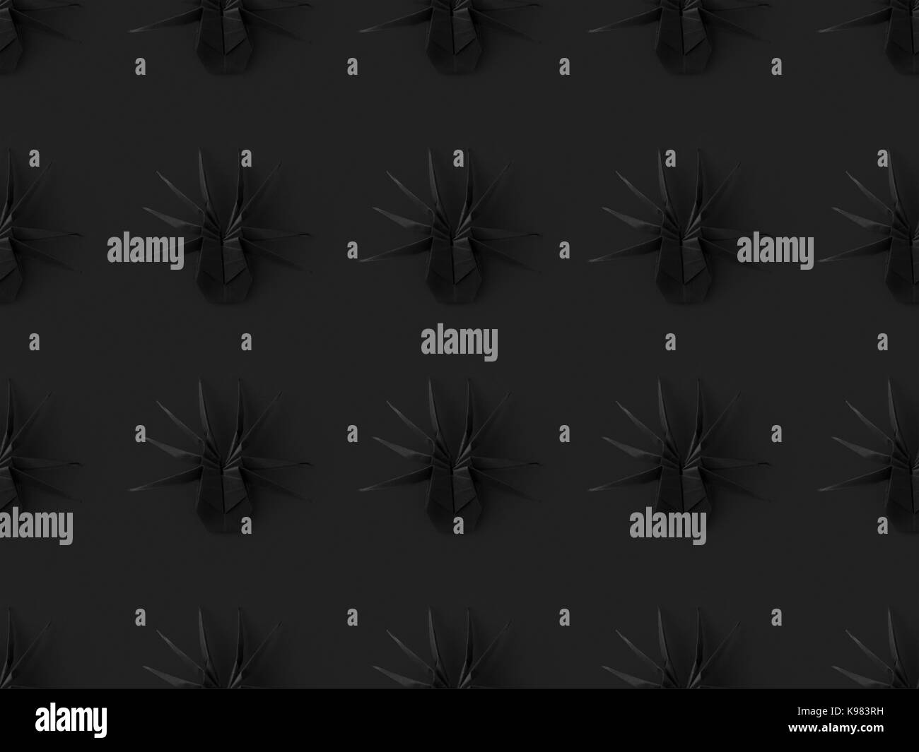 Texture halloween araignées origami noir Banque D'Images