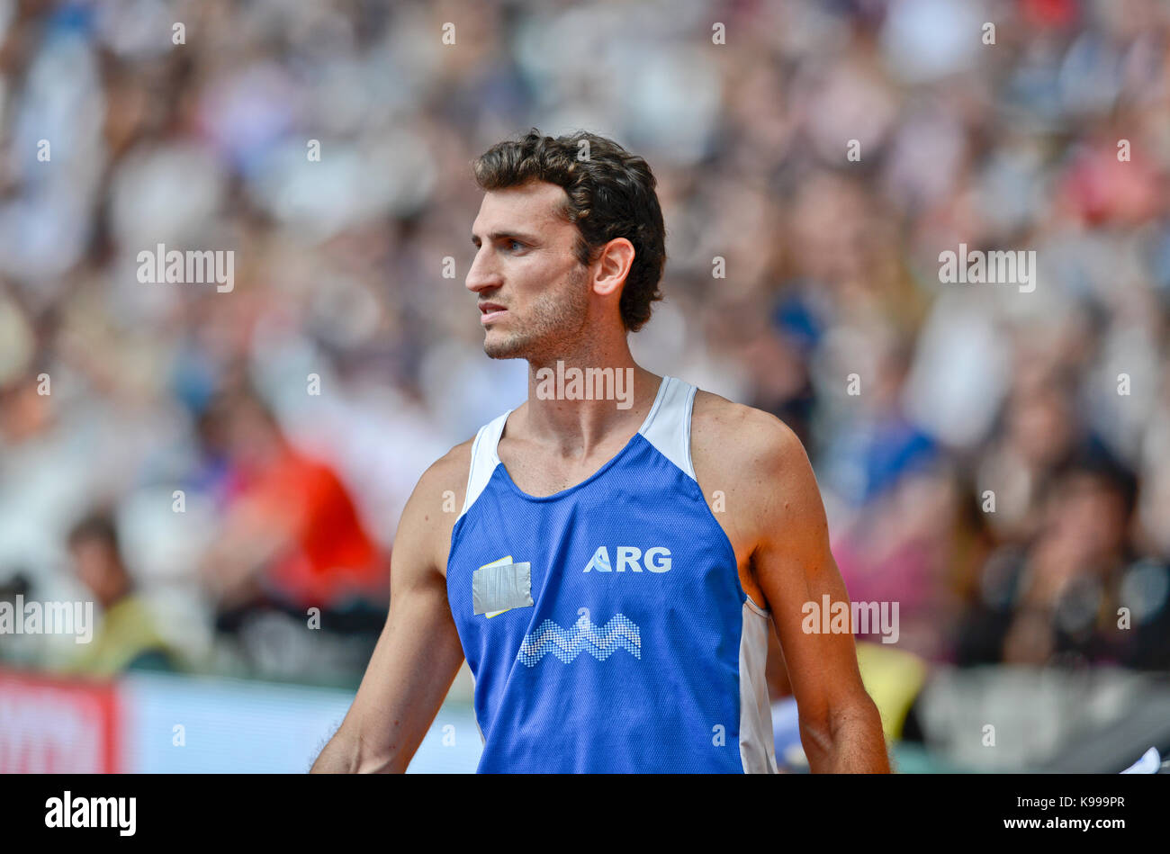 Germán Chiaraviglio (Argentine) - Saut à la perche aux Championnats du monde d'athlétisme de l'IAAF - London 2017 Banque D'Images