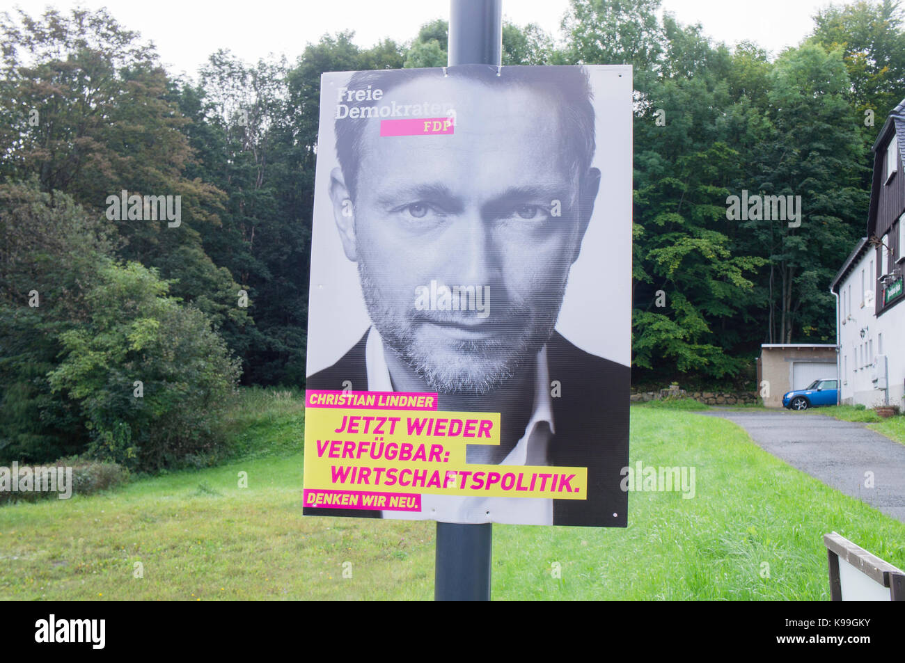 Christian Lindner, fdp affiche de campagne pré-électorale Banque D'Images